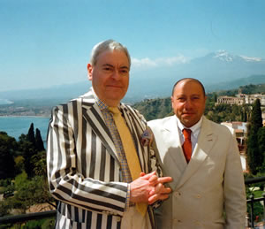 Francis Bown with Maitre d'Demetrio Lombardo, The Restaurant, Grand Hotel Timeo, Taormina, Sicily, Italy | Bown's Best